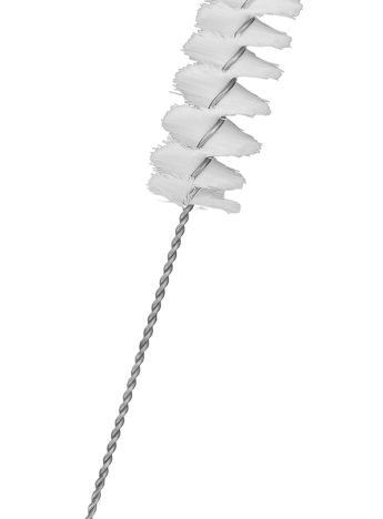 12PK Nylon Cleaning Brushes with Fan-Shaped Ends, 9.25" - Twisted Stainless Steel Wire Handle - Ideal for 0.3" - 0.5" Diameter Tubes, Bottles, Cylinders, Flasks, Straws -